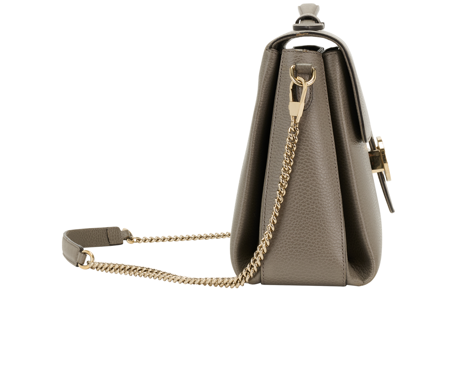Interlocking G Chain Shoulder Bag, &pound;695, Handbags, Grey, Leather, Side view